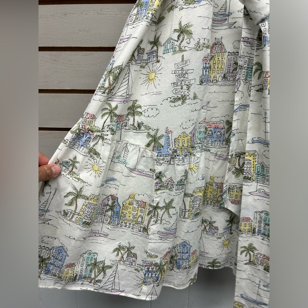 Talbots Cream Sundress with Flutter Sleeves - Picture 10 of 13